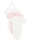 Petit Bateau Printed Bodysuits (pack Of Three) In Neutral
