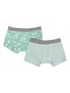 Petit Bateau Printed Cotton Boxers (pack Of Two) In Green