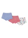Petit Bateau Printed Shorts (set Of Three) In Blue