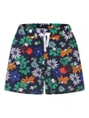 Petit Bateau Printed Swim Shorts In Blue
