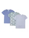 Petit Bateau Printed T-shirt (pack Of Three) In Blue