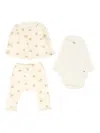 Petit Bateau Quilted Bear-print Babygrow Set In Neutral