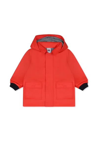 PETIT BATEAU RED RAINCOAT FOR BABYKIDS