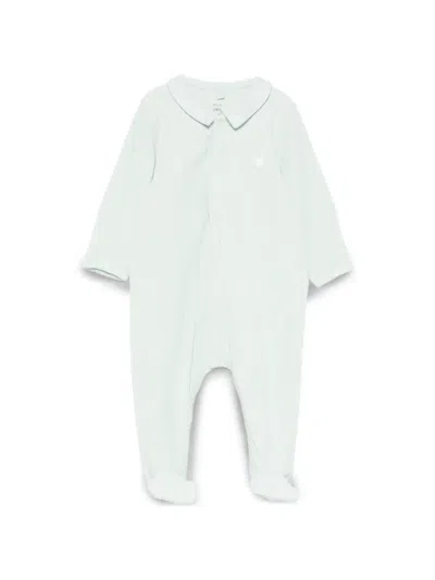 Petit Bateau Babies' Ribbed-knit Heart-motif Pajamas In Green