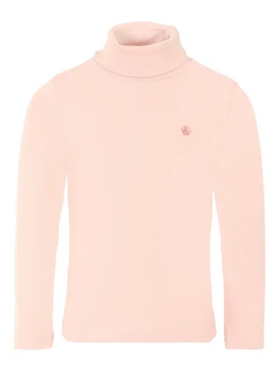 Petit Bateau Kids' Roll-neck Top In Pink