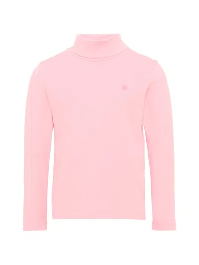 Petit Bateau Kids' Roll-neck Sweater In Pink
