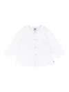 Petit Bateau Ruffled-collar Long-sleeve Top In White