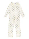 Petit Bateau Ruffled Heart-print Pyjama Set In White