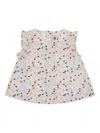Petit Bateau Ruffled Polka-dot Top In Multi