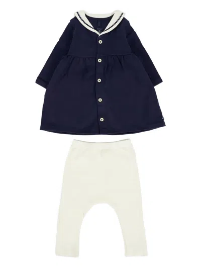 Petit Bateau Babies' Sailor-collar Dress Set In Multi