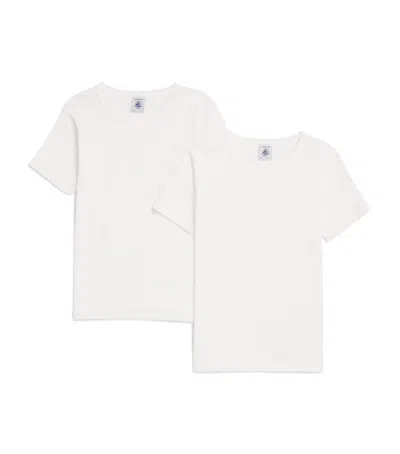 Petit Bateau Kids' Set Of 2 Cotton T-shirts In White