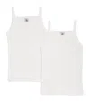 Petit Bateau Set Of 2 Organic Cotton Vest Tops In White