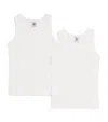 Petit Bateau Set Of 2 Organic Cotton Vest Tops In White