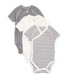 PETIT BATEAU SET OF 3 BODYSUITS (0-12 MONTHS)