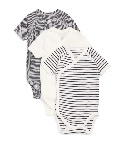 Petit Bateau Set Of 3 Bodysuits (0-12 Months) In Multi