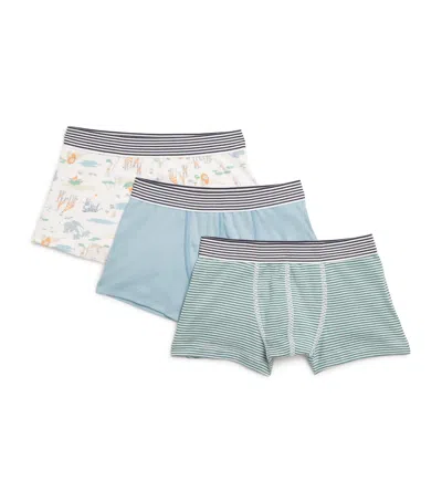 Petit Bateau Kids' Set Of 3 Cotton Boxers In Multi