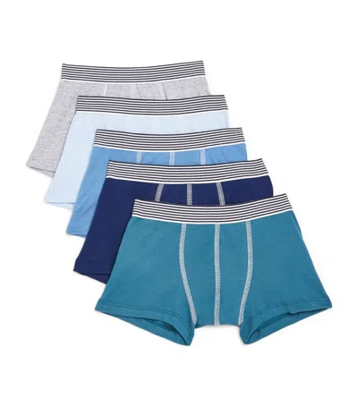 Petit Bateau Kids' Set Of 5 Cotton Boxers