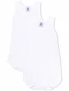 Petit Bateau Set Of Two Organic Cotton Vests In White