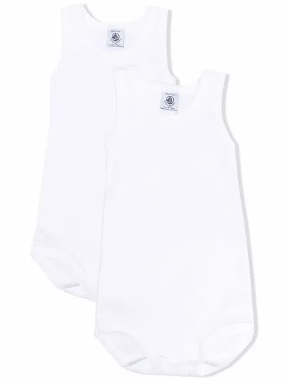 Petit Bateau Babies' Set Of Two Organic Cotton Vests In White