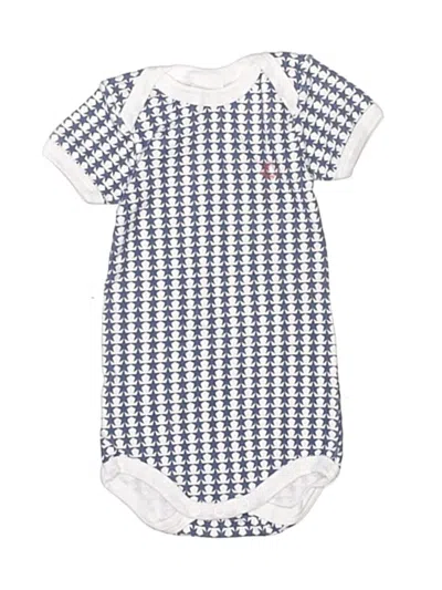 Pre-owned Petit Bateau Babies' Short Sleeve Onesie In Blue