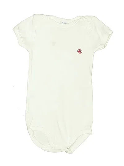 Pre-owned Petit Bateau Kids' Short Sleeve Onesie In Ivory