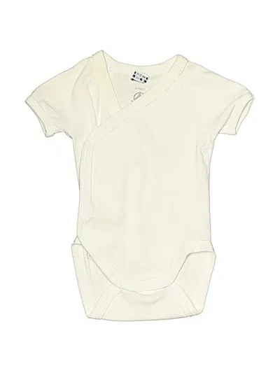 Pre-owned Petit Bateau Babies' Short Sleeve Onesie In White