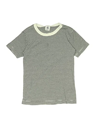 Pre-owned Petit Bateau Kids' Short Sleeve Top Gray Crew Neck Tops