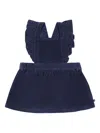 Petit Bateau Sleeveless Velour Dress In Blue