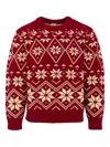 Petit Bateau Snowflake Pattern Sweater In Red