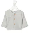 Petit Bateau Solid Color Cardigan In Grigio