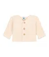 Petit Bateau Solid Color Cardigan In Panna
