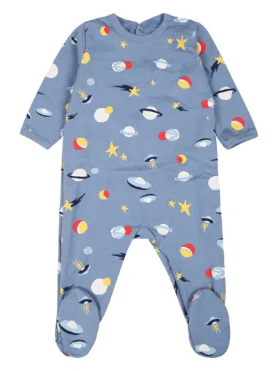 Petit Bateau Babies' Space-print Pajamas In Blue