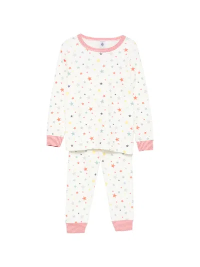 Petit Bateau Kids' Star-print Pajamas In White