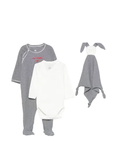 Petit Bateau Striped Babygrow Set (set Of Three) In Multi