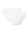 Petit Bateau Striped Bi-pack Slip In Bianco