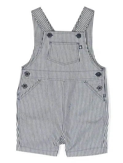 Petit Bateau Babies' Striped Cotton Playsuit In Blue