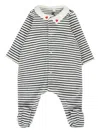 Petit Bateau Striped Heart-embellished Pajamas In Black