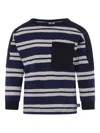 Petit Bateau Striped Jumper In Blue