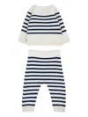 Petit Bateau Striped Knitted Set In White