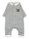 Petit Bateau Striped Romper In White