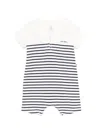 Petit Bateau Striped Romper In Multi