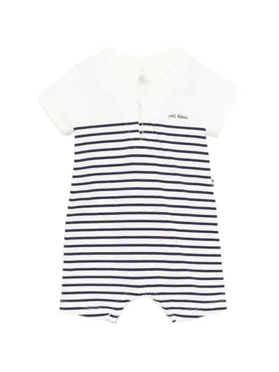 Petit Bateau Babies' Striped Romper In Multi