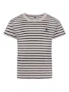 Petit Bateau Striped Short-sleeved T-shirt In Gray