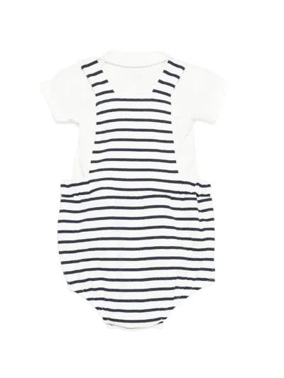 Petit Bateau Babies' Striped Shorties (set Of Two) In White