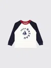 Petit Bateau Long-sleeved Logo T-shirt In White