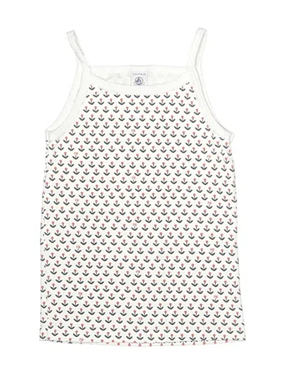 Pre-owned Petit Bateau Kids' Tank Top White Keyhole Neckline Tops