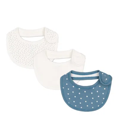 Petit Bateau Tri-pack Bibs In Bianco