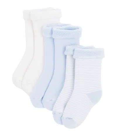 Petit Bateau Babies' Tri-pack Socks In Cielo