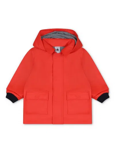 Petit Bateau Babies' Water-repellent Raincoat In Red