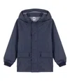 Petit Bateau Waterproof Jacket With Hood In Blu